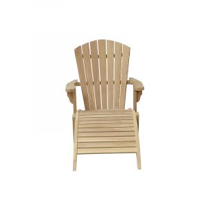 Adirondack Armchair & Footstool in Natural Teak - Deck Chair