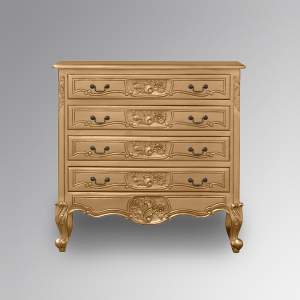 Louis XV 4 Drawer Cabinet in Gold Leaf