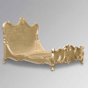 Louis XV Genevieve Sleigh Bed in Gold Leaf