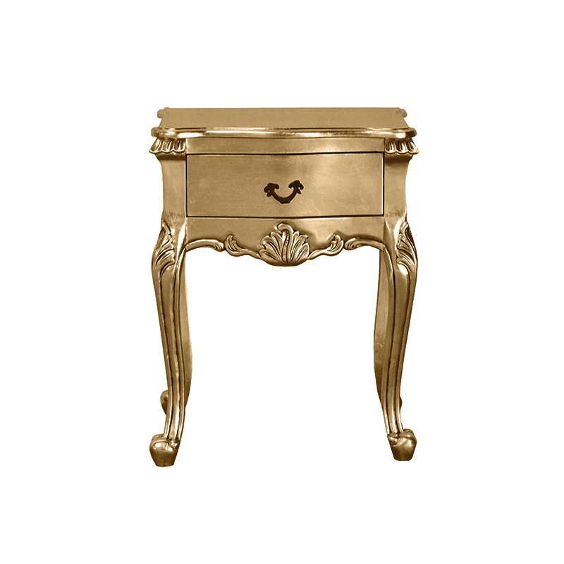 Louis XV Moulin Bedside Cabinet in Gold Leaf
