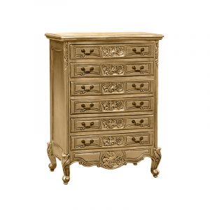 Louis XV 6 Drawer Cabinet in Gold Leaf