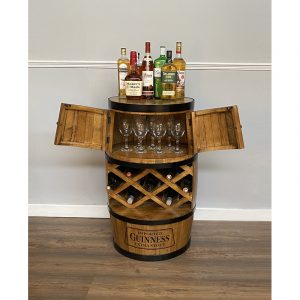 Drinks Cabinet Irish Whiskey Stout Barrel Bar Cabinet with Doors