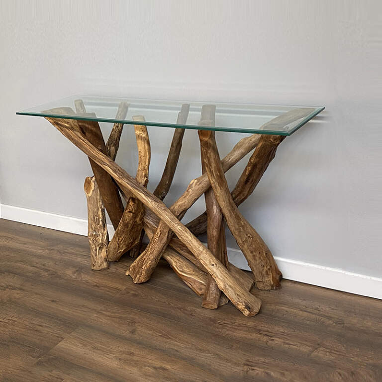 Teak Driftwood Rectangular Console Table Island Furniture Co