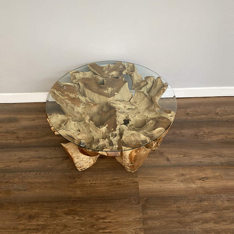 Teak Tree Root Round Coffee Table Island Furniture Co