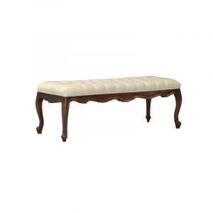 Louis XV Stool in Chestnut with Ivory Twill