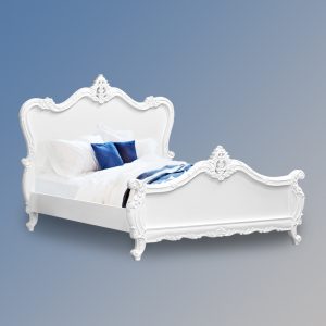Louis XV - Angelique Sleigh Bed in French White