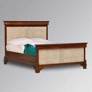 Regence Sleigh Bed with Rattan