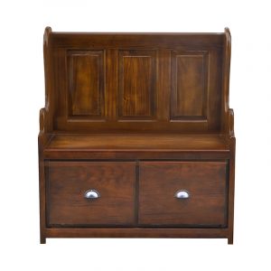 Monks Bench Shoe Rack in Solid mahogany wood