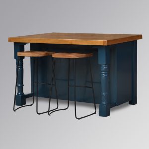 Kitchen Island Double Sided - Counter Top Breakfast Bar - Haigh Blue