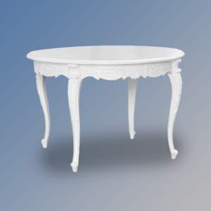 Louis XV Chantilly Round Table in French White (150cm)