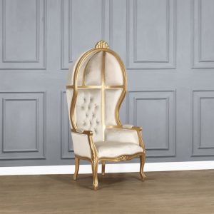 La Dome Chair Gold Leaf Frame and Gold Sand Velvet