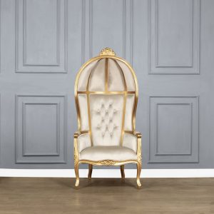 La Dome Chair Gold Leaf Frame and Gold Sand Velvet