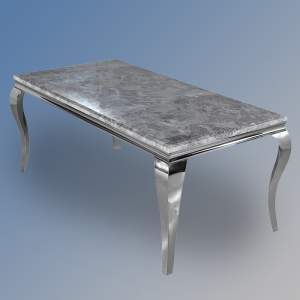 Louis XV Marble Top Metal Rectangular Dining Table 180cm