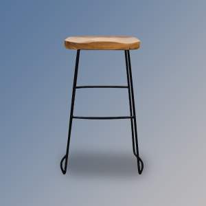 Counter Stool - with contoured wooden seat - 70cm High