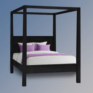 Aspen Four Poster Canopy Bed in French Noir Colour