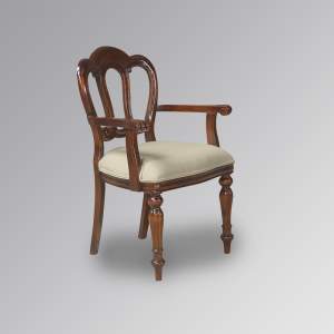 Admiralty Armchair - Chestnut colour with natural twill upholstery