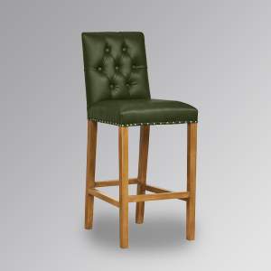 Ashford Bar Stool Counter Stool in Green Faux Leather