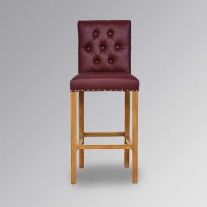 Ashford Bar Stool Counter Stool in Oxblood Faux Leather