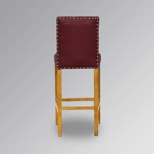 Ashford French Oak Counter / Bar Stool in Oxblood Faux Leather