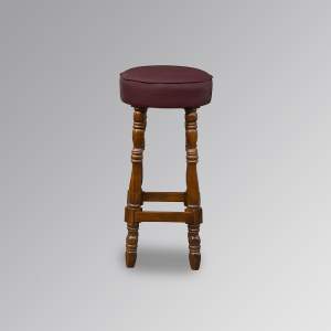 Saloon Bar Stool in Oxblood Faux Leather
