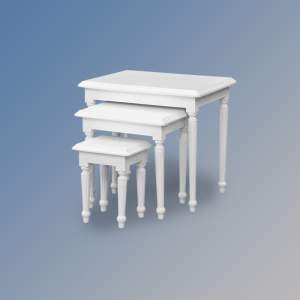 Louis XV Montagne Nest Of Tables in French White