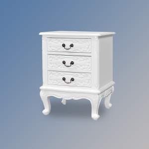 Louis XV Cezanne Bedside Cabinet in French White