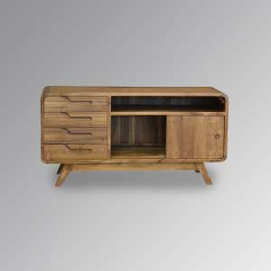 Malmo TV Cabinet Unit with Drawers in Natural Teak