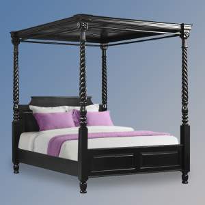 Vendome Canopy Bed in French Noir