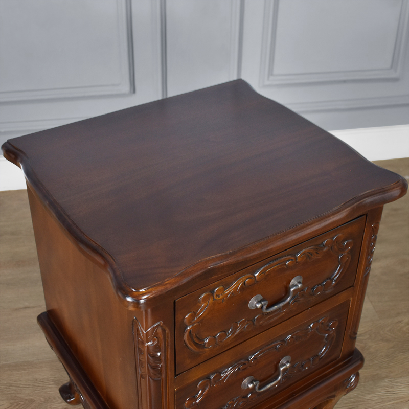 Louis XV Cezanne Bedside Cabinet in Chestnut - Image 4