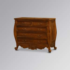 Chateau Bombe 5 Drawer Chest - Chestnut