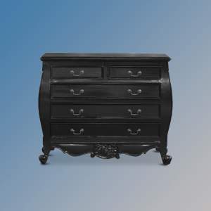 Chateau Bombe 5 Drawer Chest - French Noir