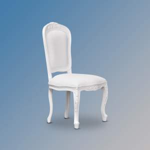 Chantilly Side Chair in French White and Snow Brushed Velvet