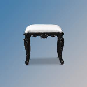 Chateau Dressing Table Stool in French Noir and Vienna Custard Upholstery