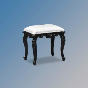 Chateau Dressing Table Stool in French Noir and Vienna Custard Upholstery