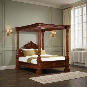 Raphael Four Poster Bed - Chestnut Colour