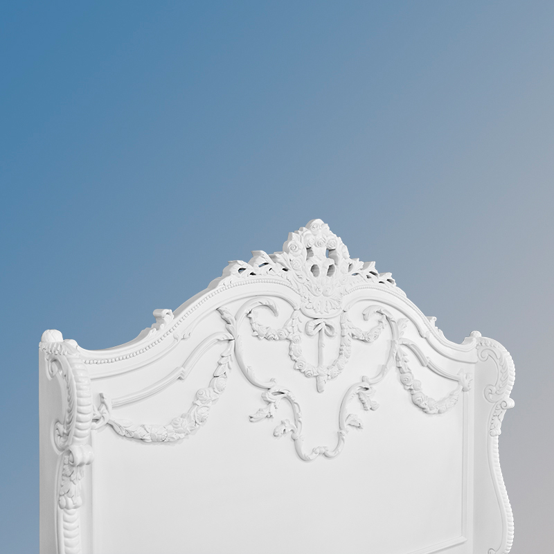 Louis XV Laylah - High End Carved Bed - French White - Image 10