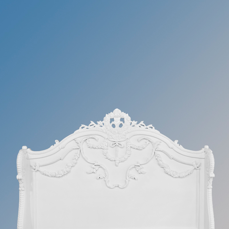 Louis XV Laylah - High End Carved Bed - French White - Image 11