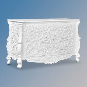 Louis XV Fluer Sideboard Cabinet - French White