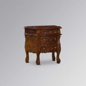 Louis XV Rococo Bedside Cabinet in Chestnut