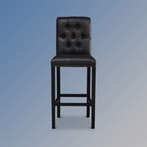 Ashford French Noir Counter / Bar Stool in Black Faux Leather