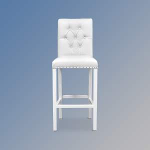 Ashford French White Counter / Bar Stool in White Faux Leather