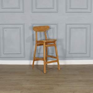 Malmo Dining Bar Stool in Solid Teak Wood