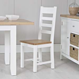 White Furniture - Ladder Back Chair Wooden - Valencia Collection