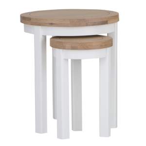 White Furniture - Nest of 2 Circular Tables - Valencia Collection