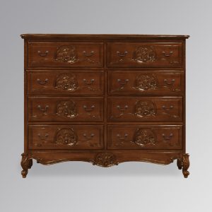 Louis XV 8 Drawer Cabinet Wide - Chestnut