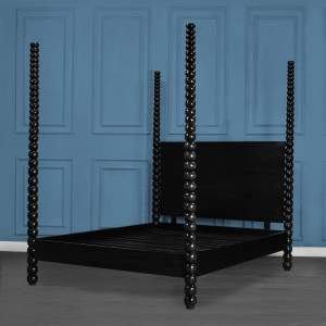 Bobbin Four Poster Bed - French Noir Colour