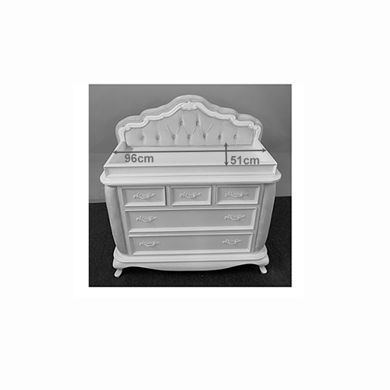 Louis XV Adelle Changing Table Dresser with Drawers - French White - Image 9