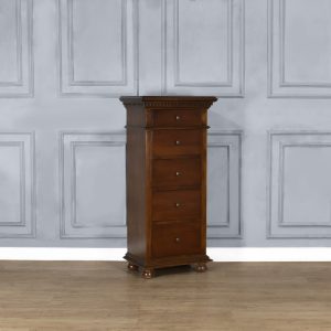 Bourbon 5 Drawer Tall Chest in Chestnut Colour