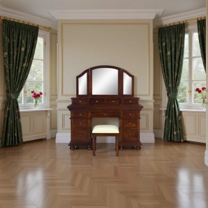 Louis XV Bourbon Dressing Table - Chestnut Colour