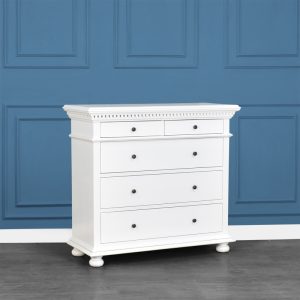Bourbon 5 Drawer Chest in French White